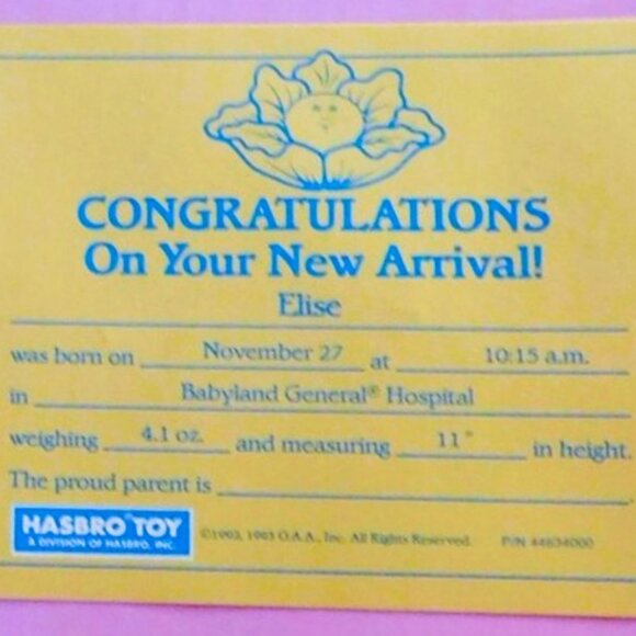 Vintage (1993) Cabbage Patch Doll from Cabbage Patch Kids Babyland Collection, - Picture 4 of 4